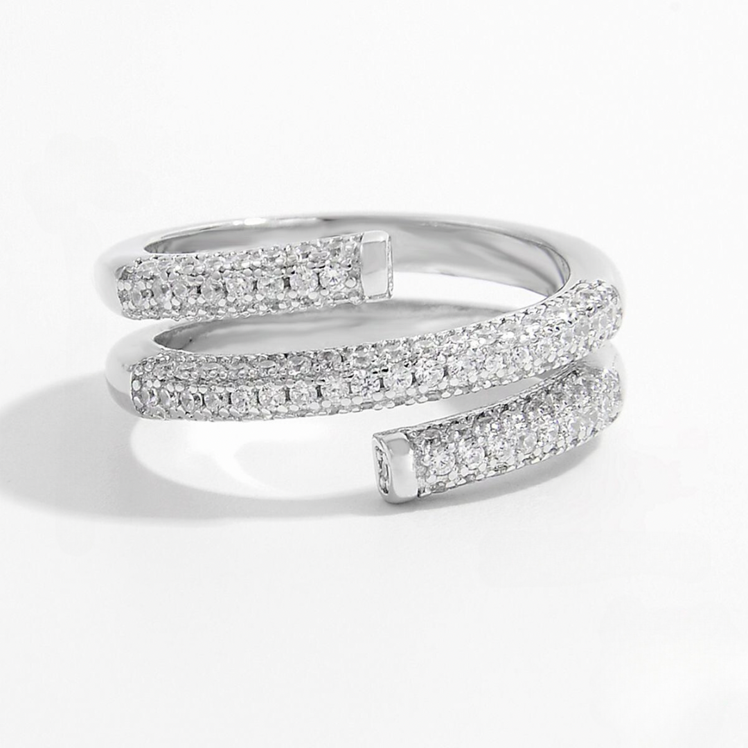 Anillo espiral plata