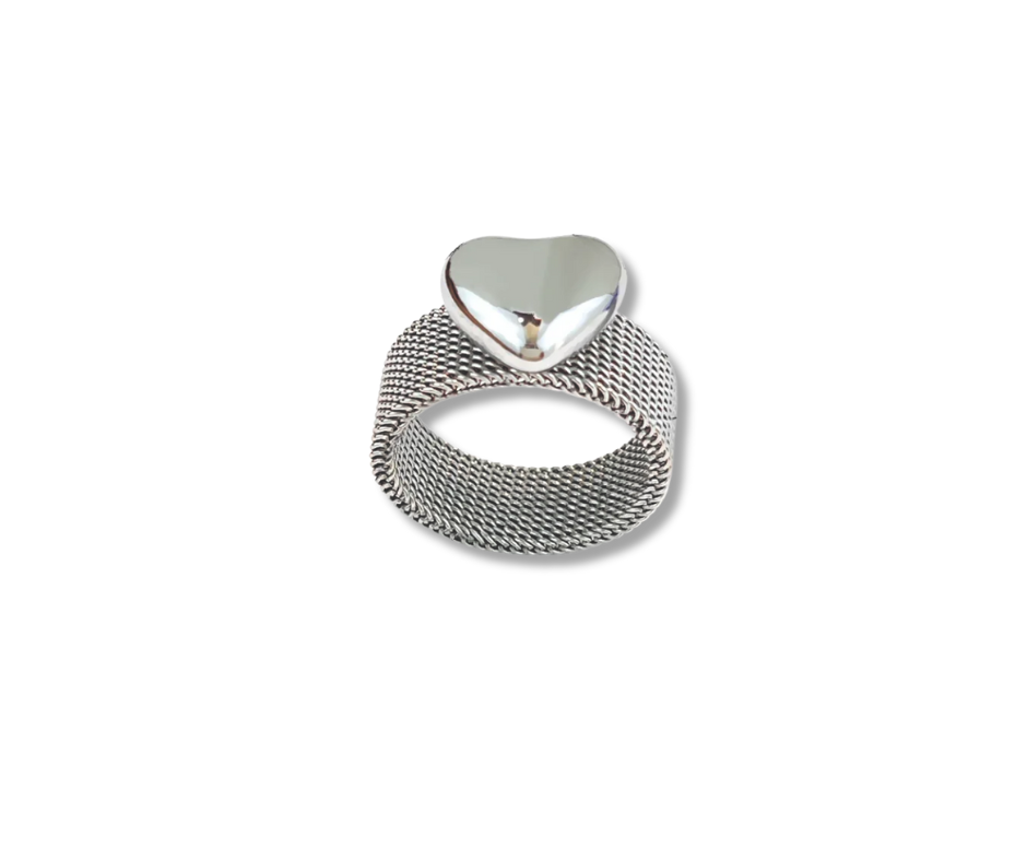 Anillo Corazón plateado