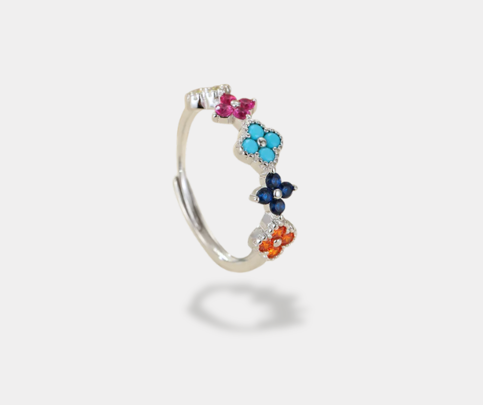 Anillo trébol de colores