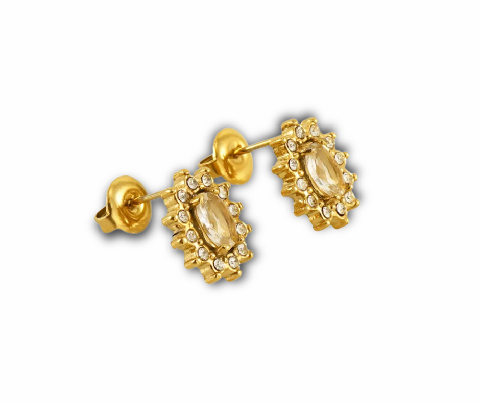 Aretes girasol blanco