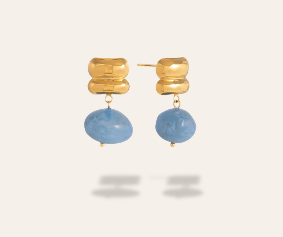 Aretes Gardenia azul