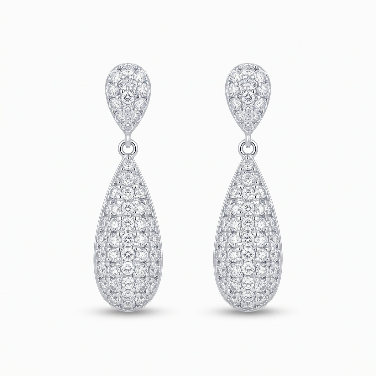 Aretes gota plateada