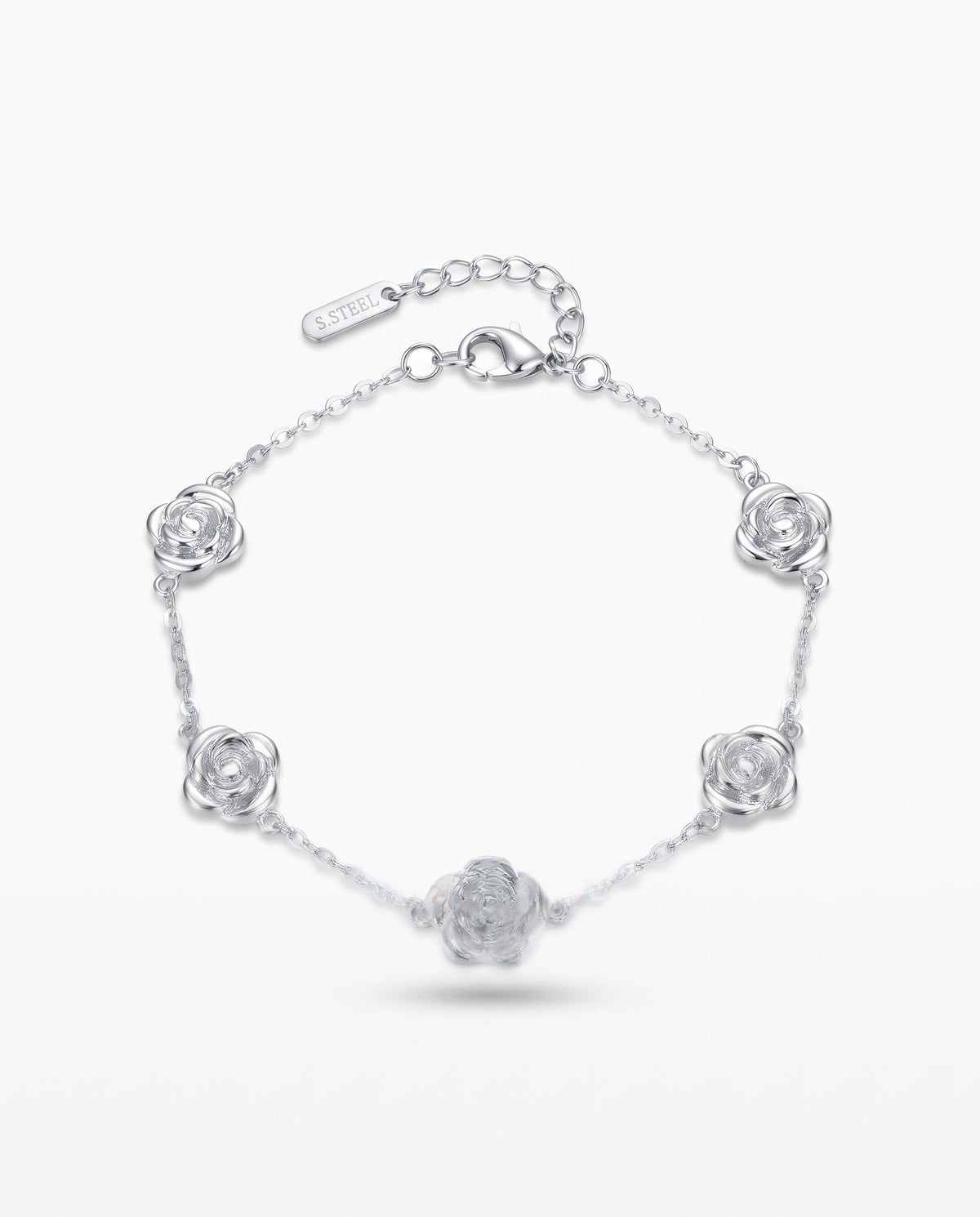 Pulsera rosas plata
