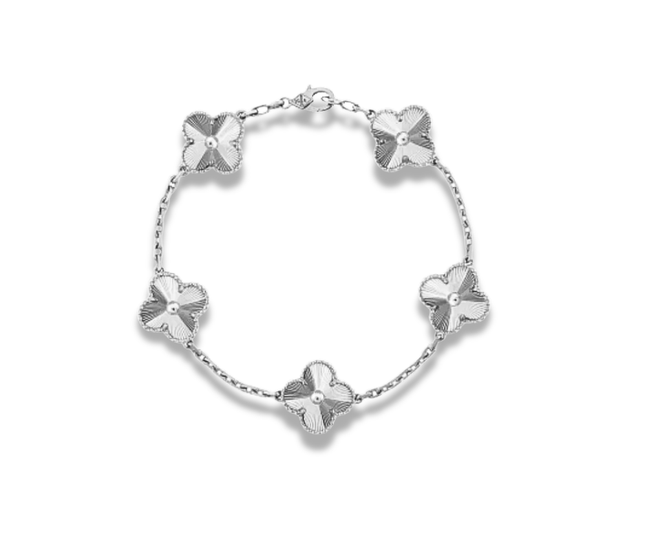 Pulsera trébol plata