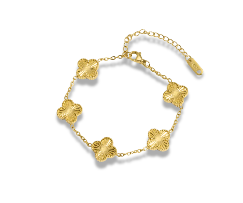 Pulsera trébol dorada