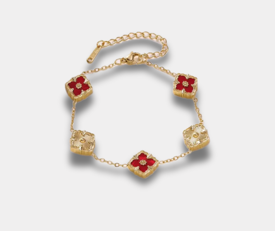 Pulsera trébol rojo