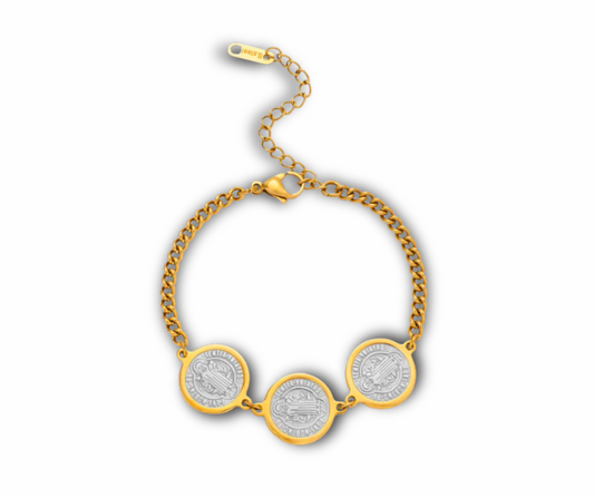 Pulsera triple medalla