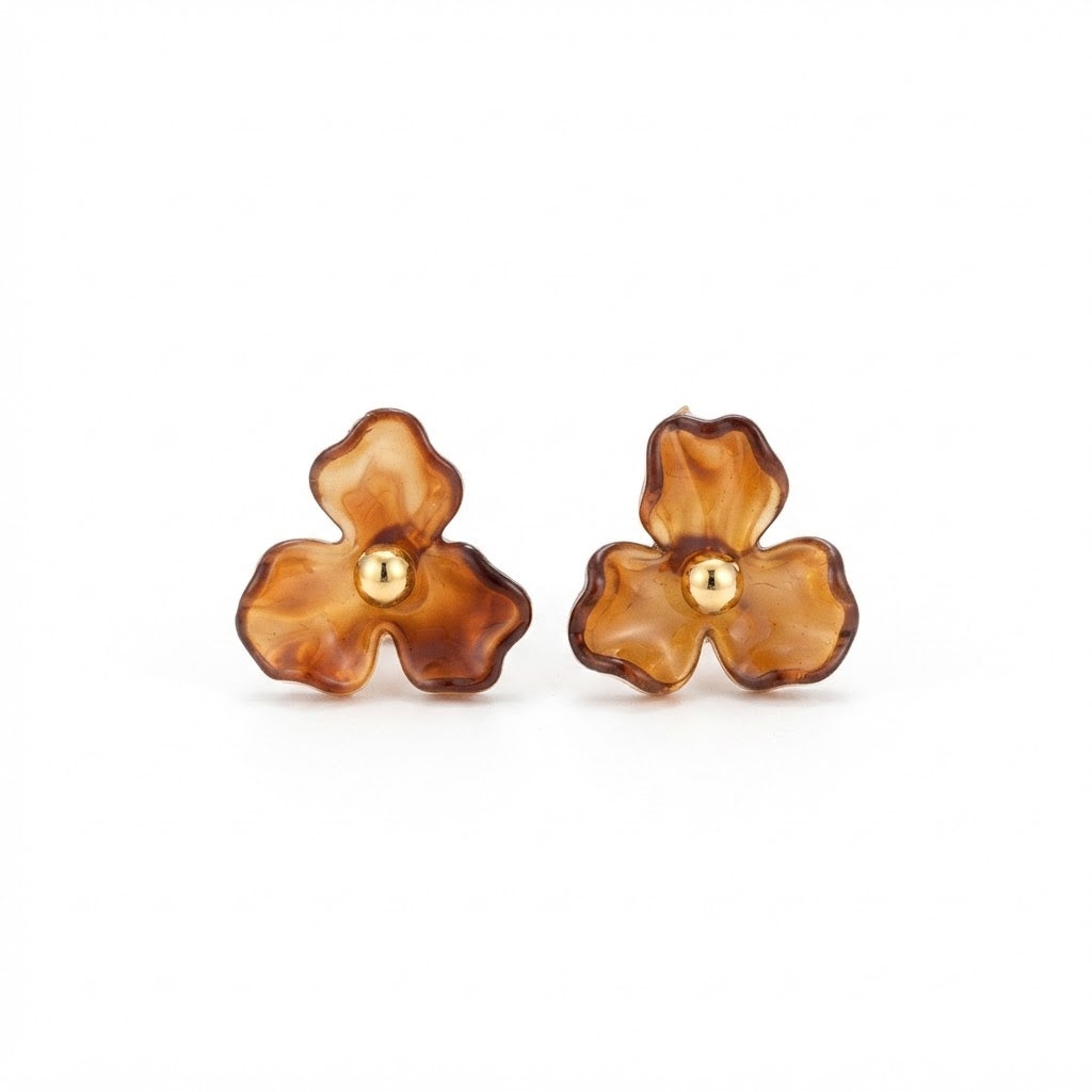 Aretes flor café