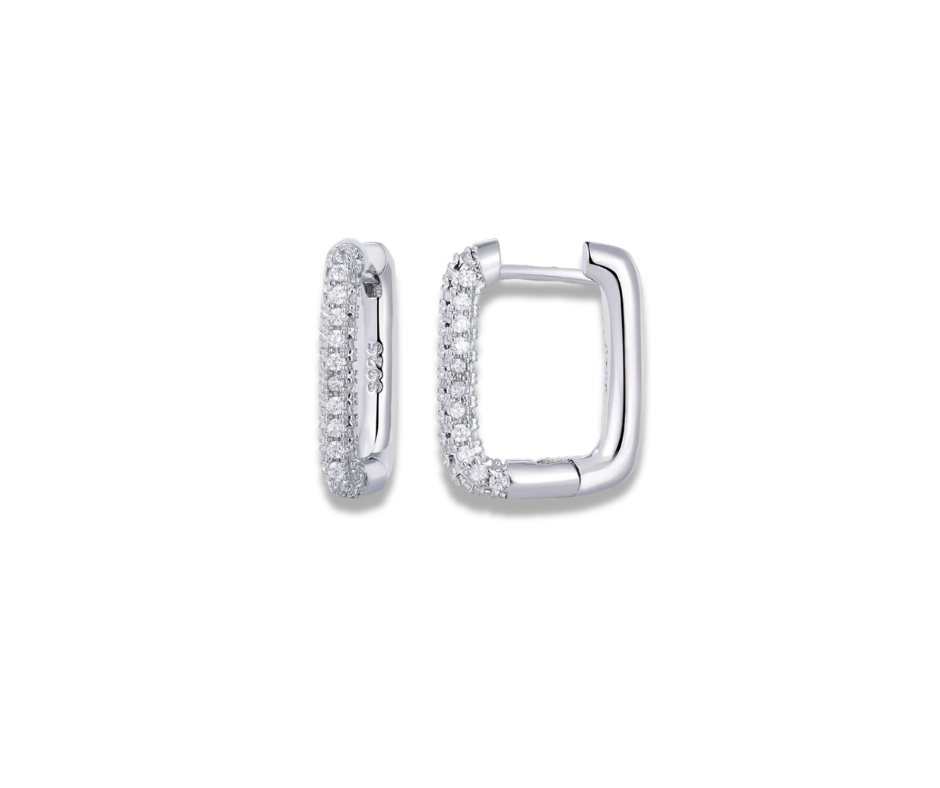 Arracadas rectangular plata