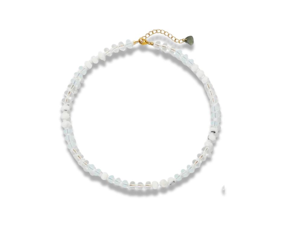 Collar ágatas blanco