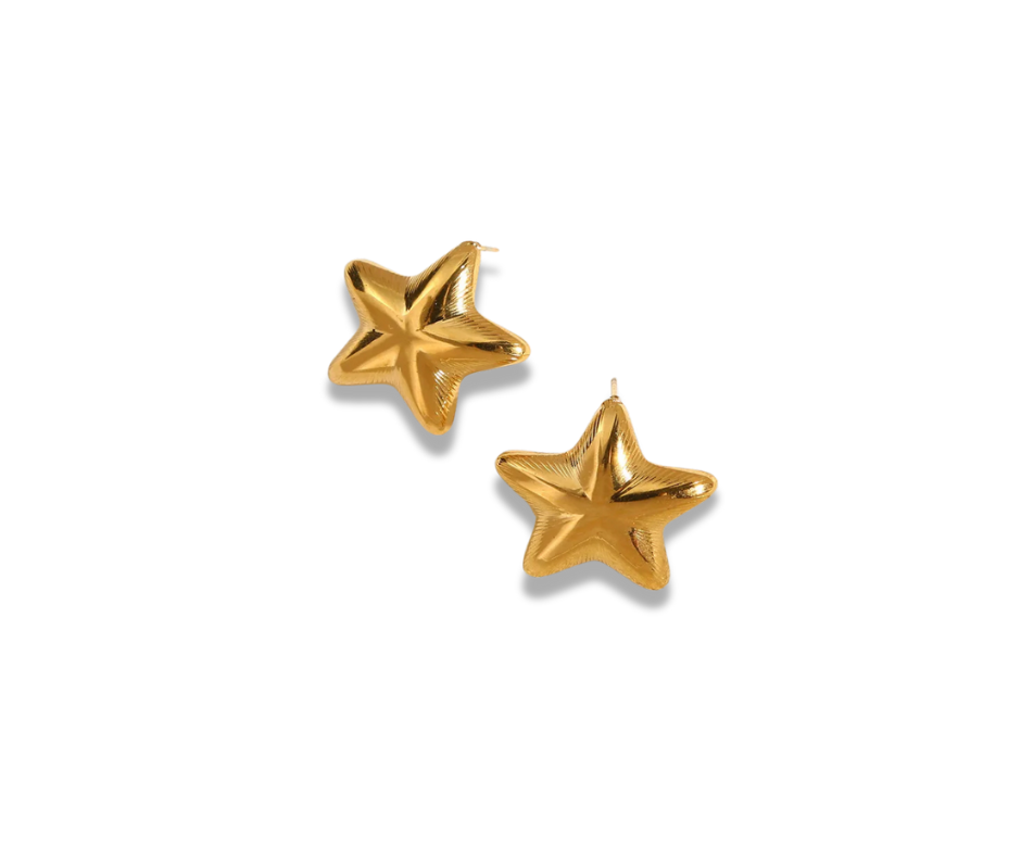 Aretes estrella mediana
