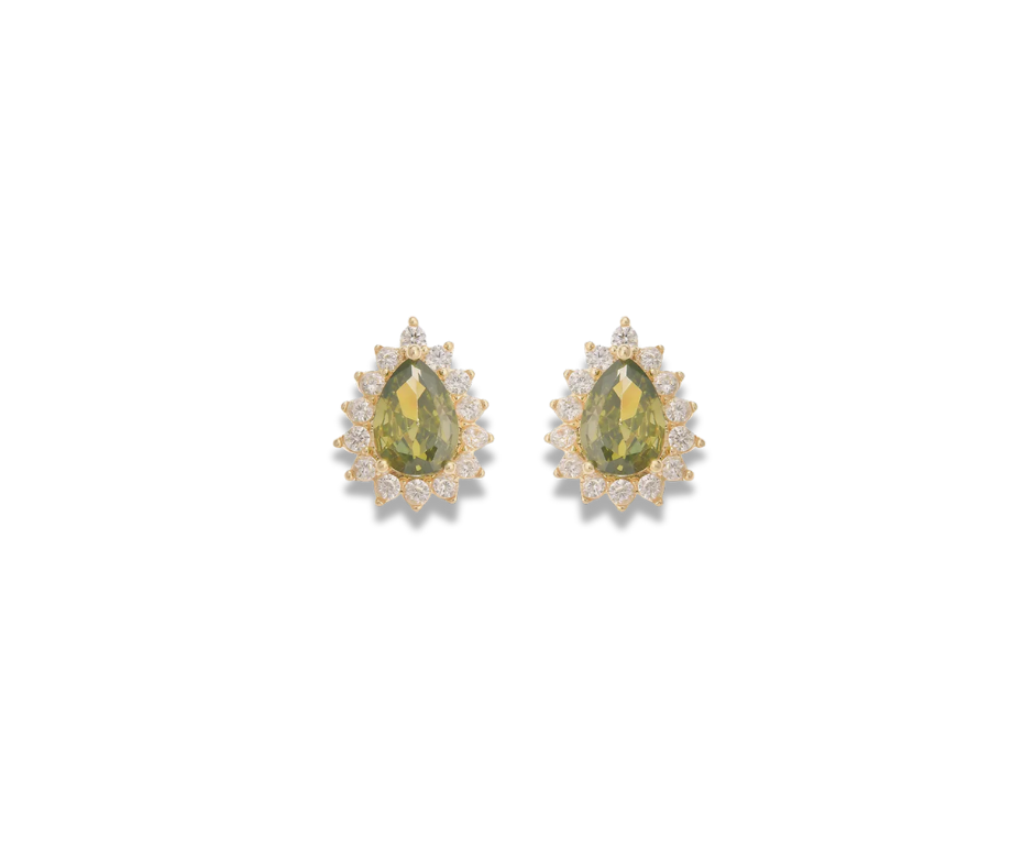 Aretes gota verde