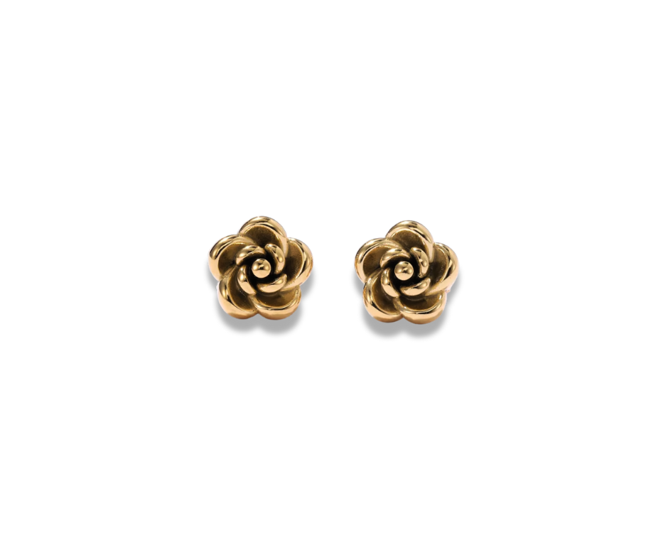 Aretes mini rosa dorada