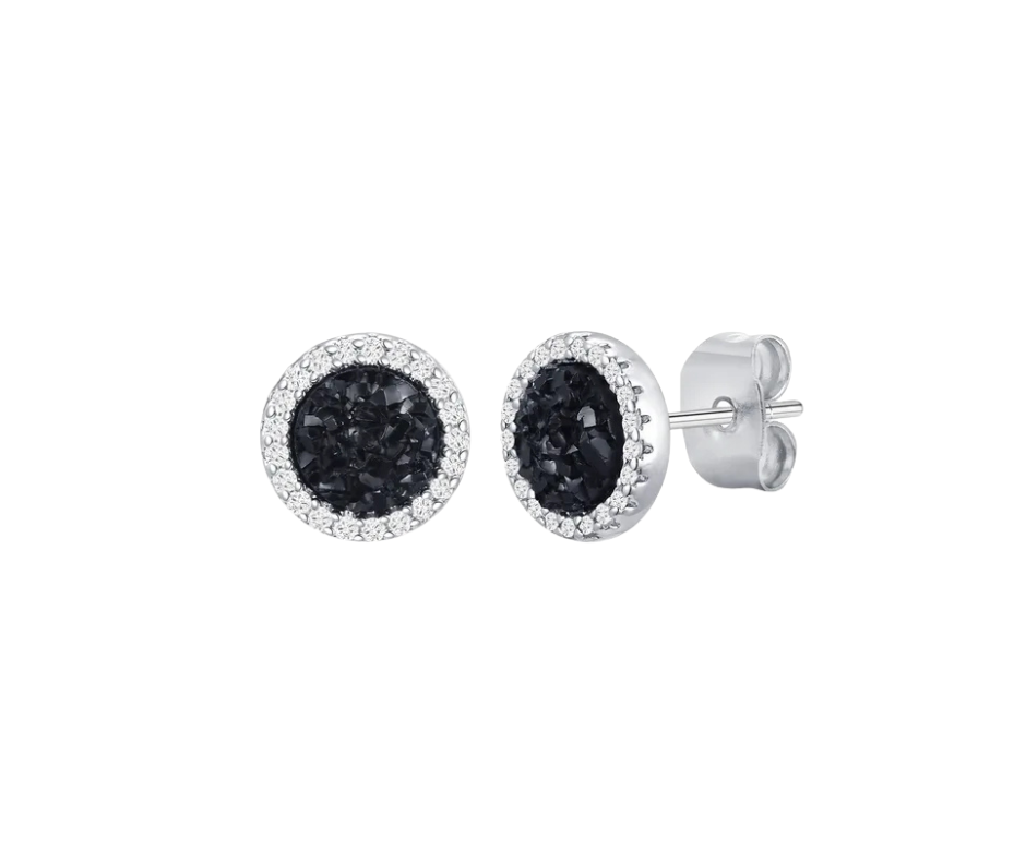 Aretes cristal negro