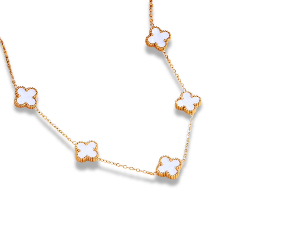 Collar Trébol blanco