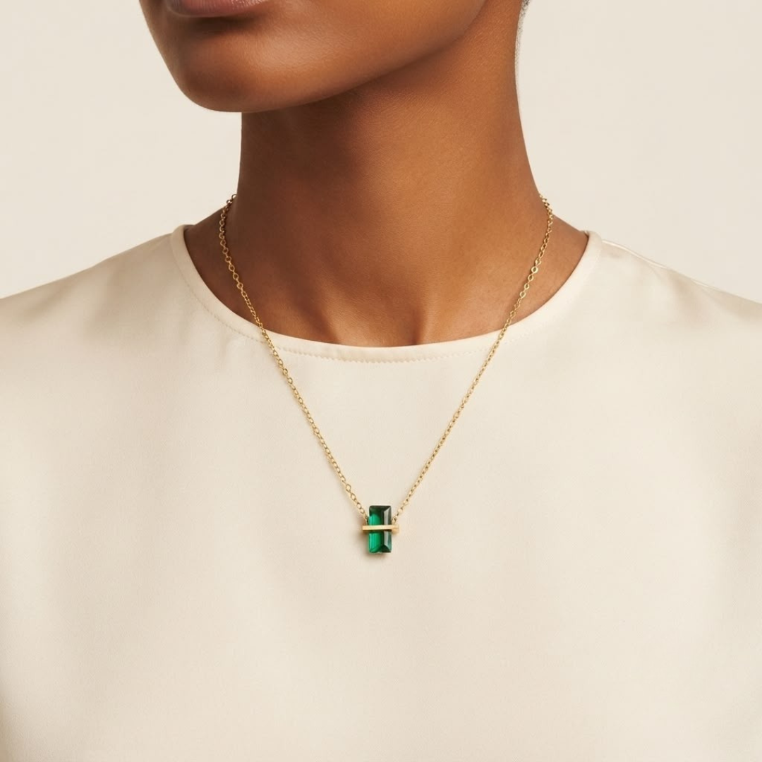 Collar bloque verde