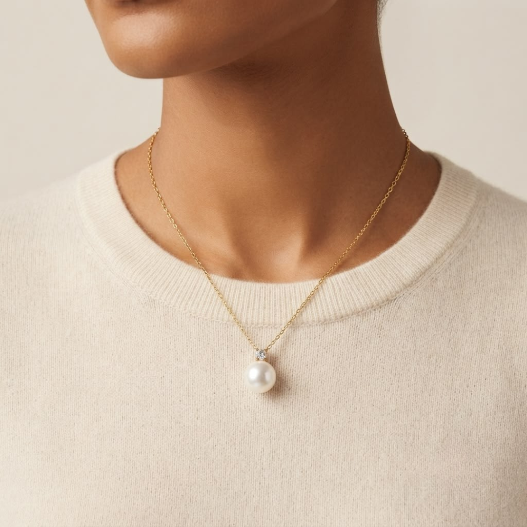 Collar perla destello