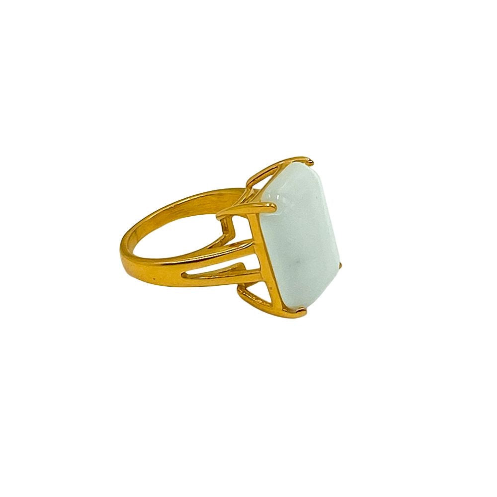 Anillo piedra blanca