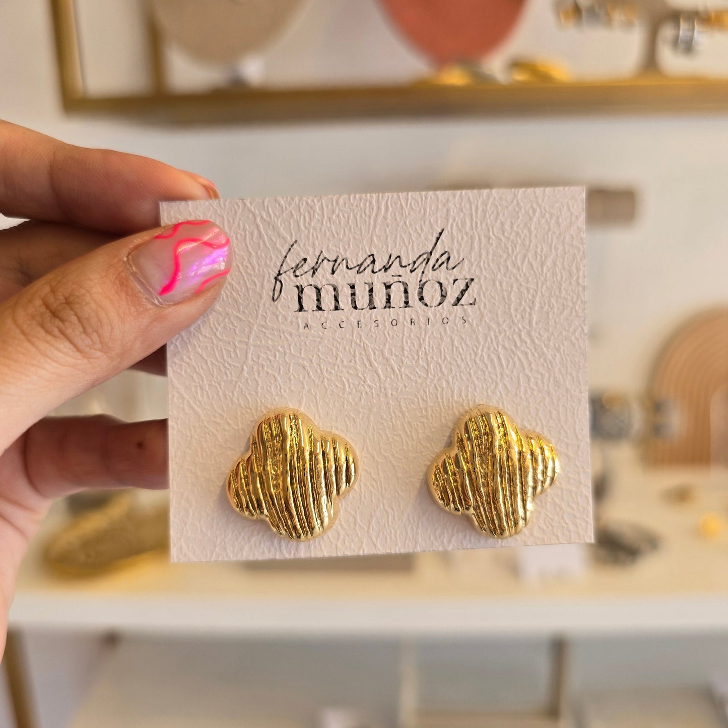 Aretes Trébol chunky