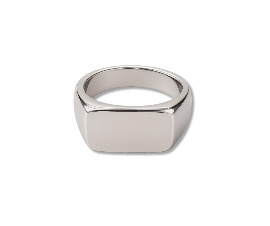 Anillo plano plateado