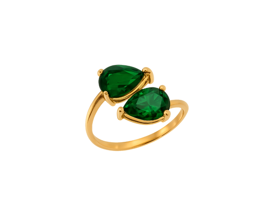 Anillo gotas verdes