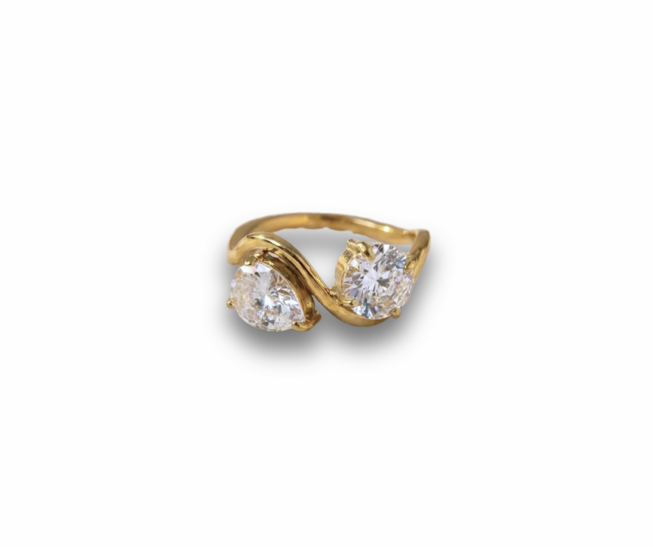 Anillo doble cristal