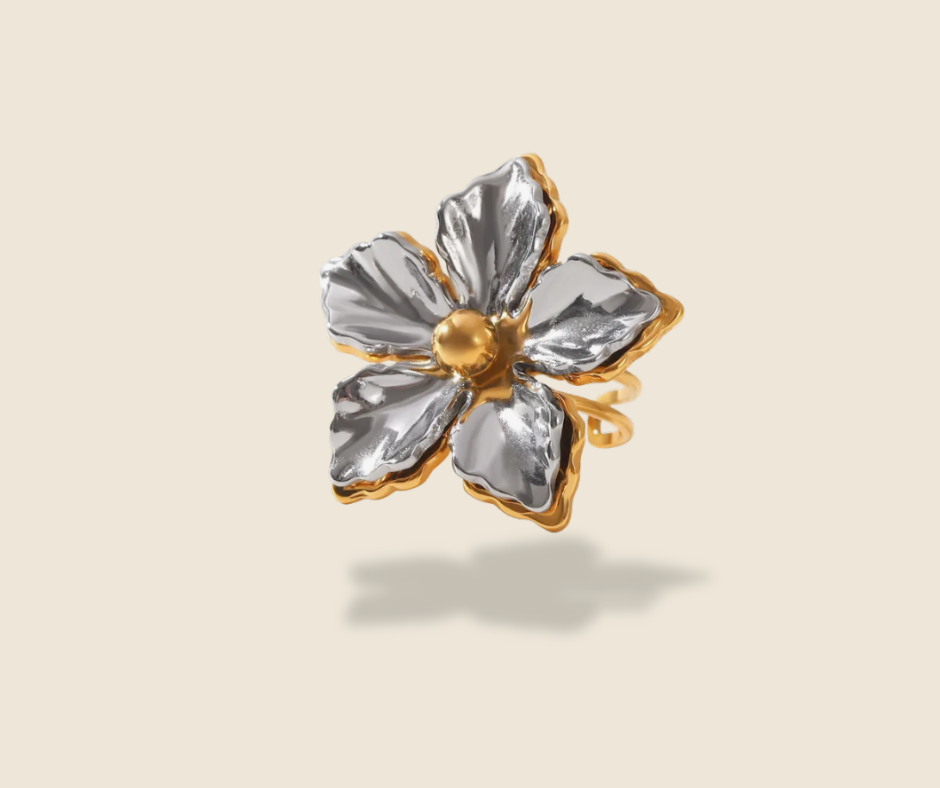 Anillo Flor bicolor