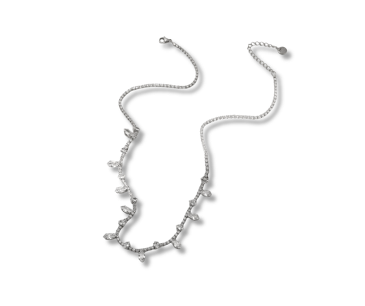 Collar cristales plata