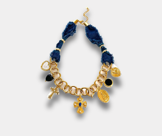 Collar Mezclilla cruz