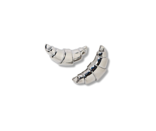 Aretes Croissant plateado
