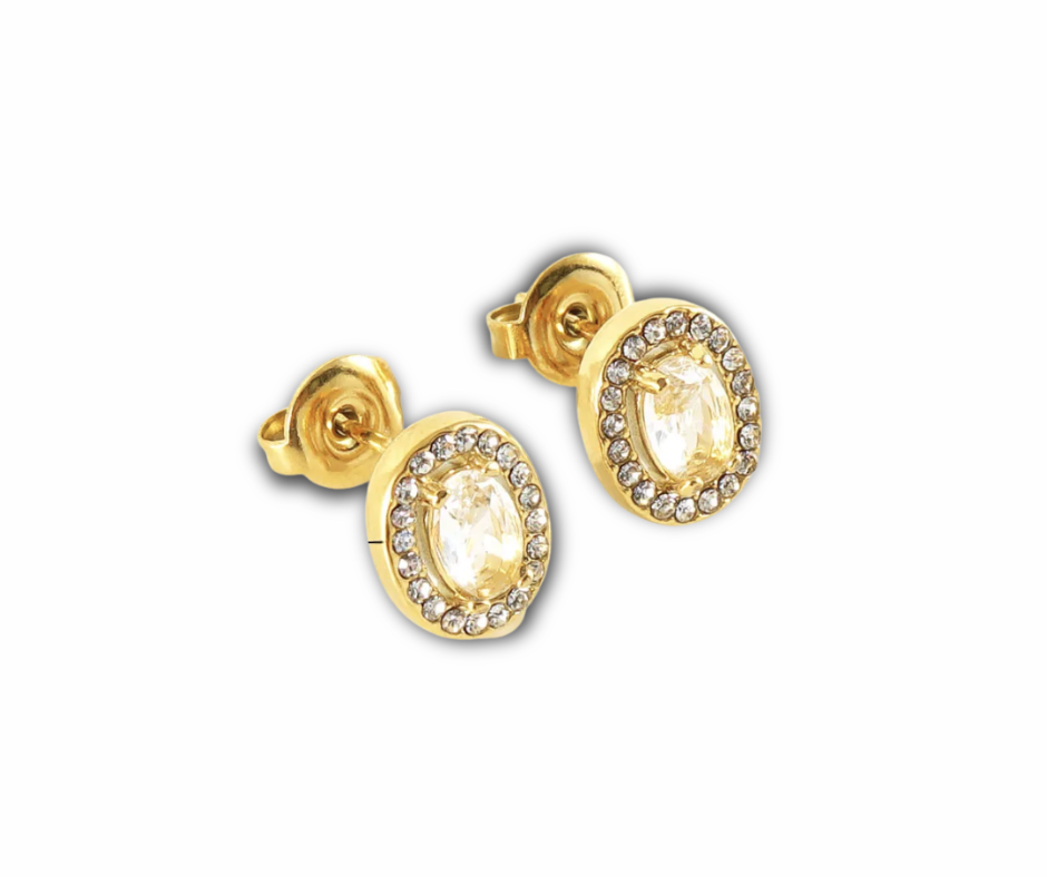 Aretes cristal ovalado