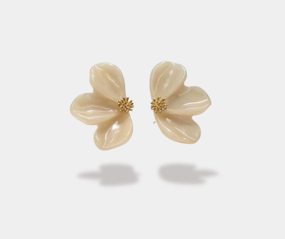 Aretes loto hueso