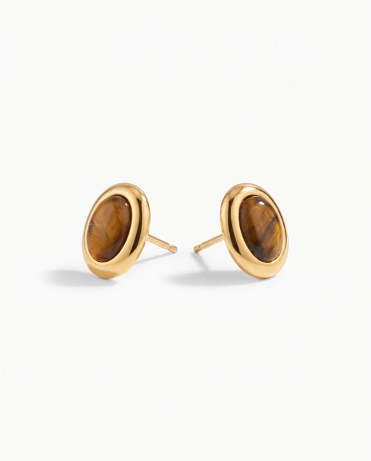 Aretes ojo de tigre chicos