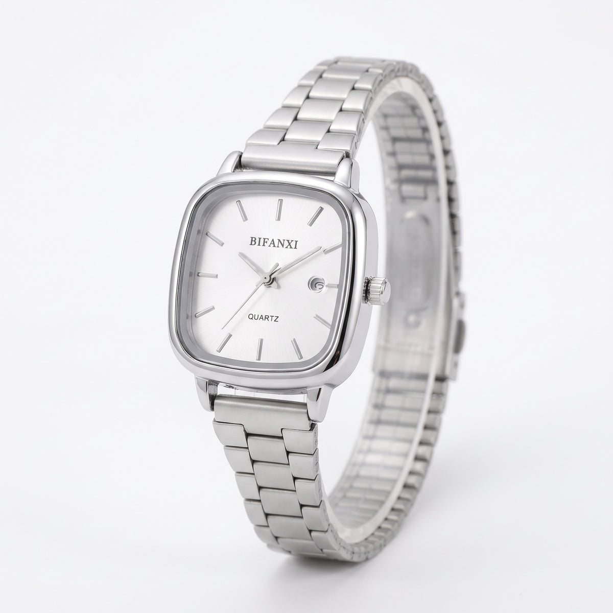 Reloj Plateado cuadrado