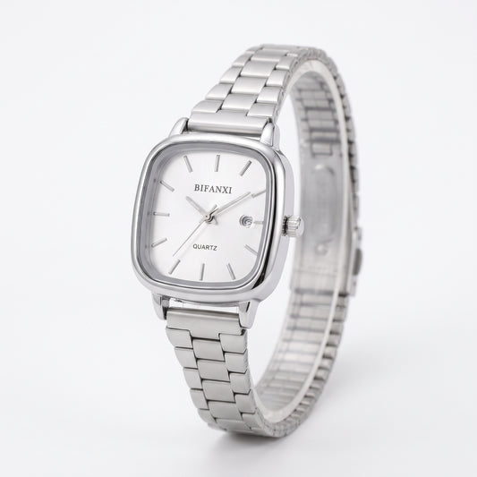 Reloj Plateado cuadrado