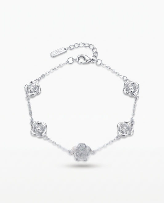 Pulsera rosas plata