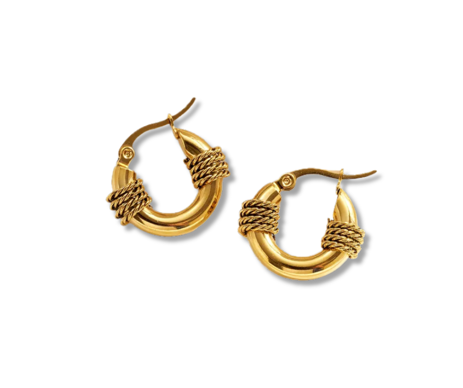 Arracadas lazo doradas