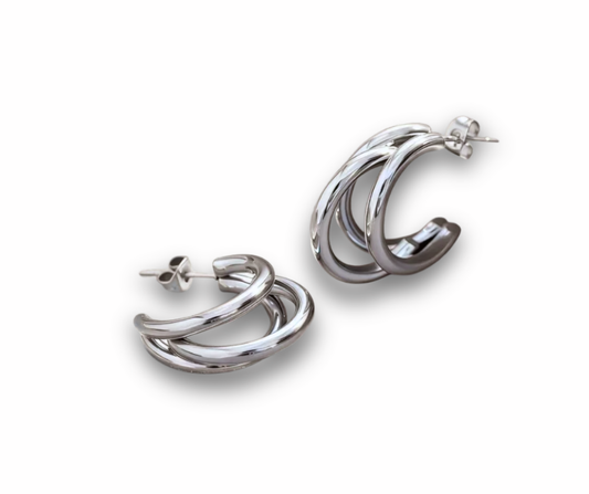 Arracadas triples plata