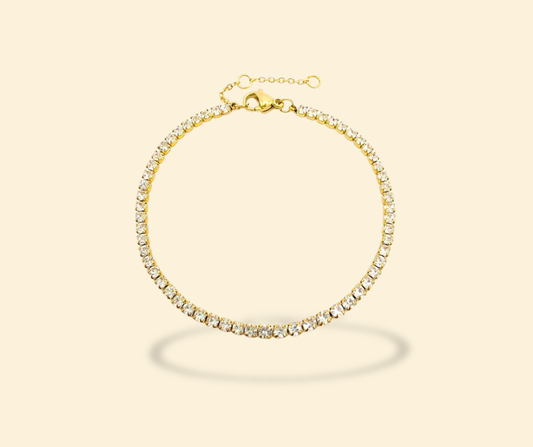 Pulsera de tenis 3mm dorado