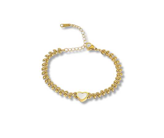 Pulsera Corazón blanco