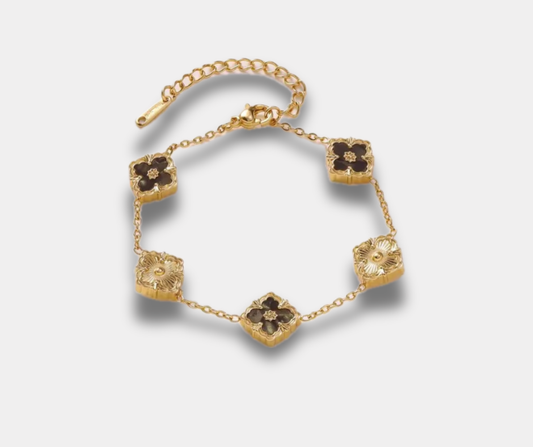 Pulsera trébol café