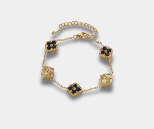 Pulsera trébol negro