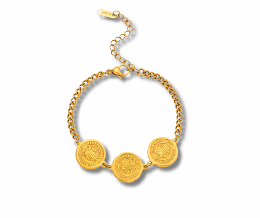Pulsera triple medalla
