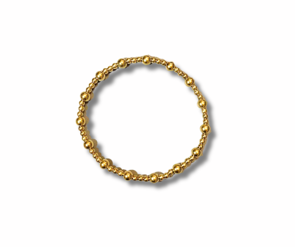 Pulsera balines mixta dorada