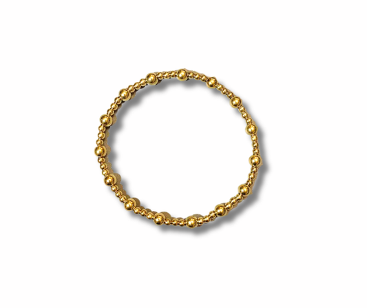 Pulsera balines mixta dorada