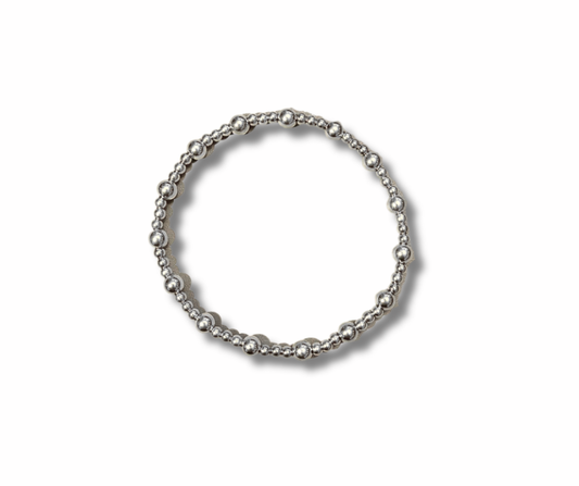 Pulsera balines mixta plateada