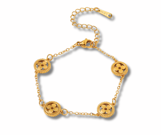 Pulsera trébol dije redondo