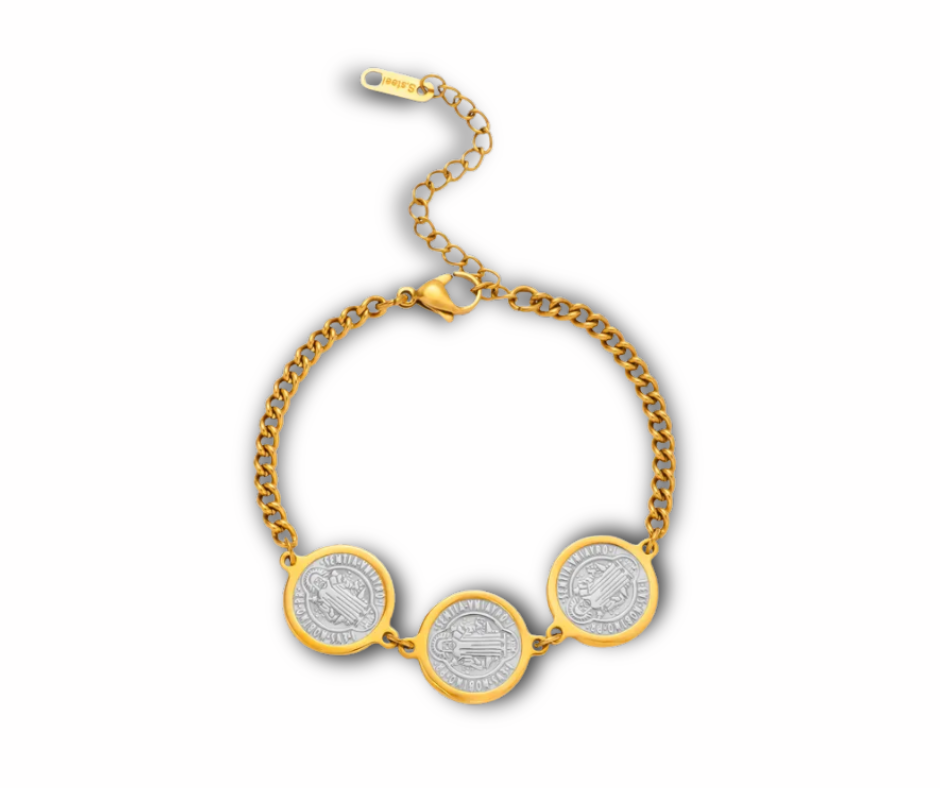 Pulsera triple medalla
