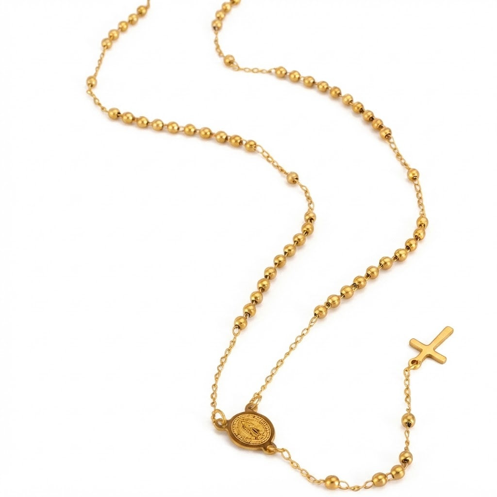 Collar rosario dorado