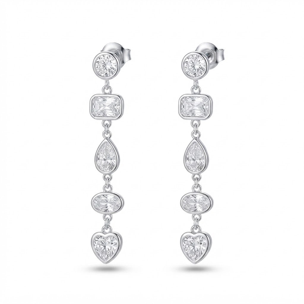 Aretes largos plata